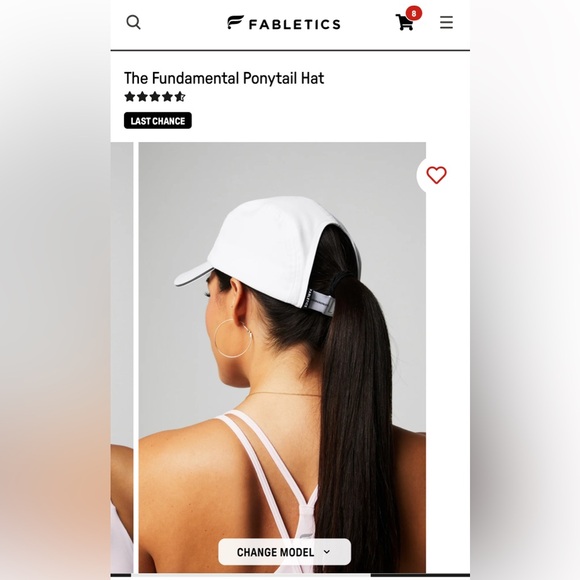 Fabletics Fundamental Ponytail Hat - One Size, White, NWT! - Picture 3 of 10